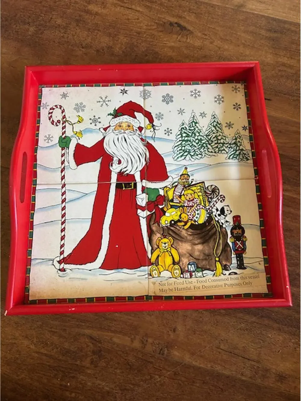 Vintage Santa Claus Decorative Serving Trays Set of 2